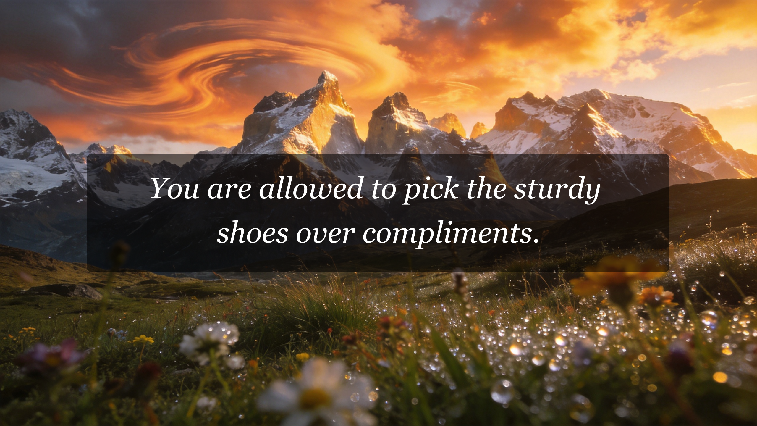 You are allowed to pick the sturdy shoes over compliments.