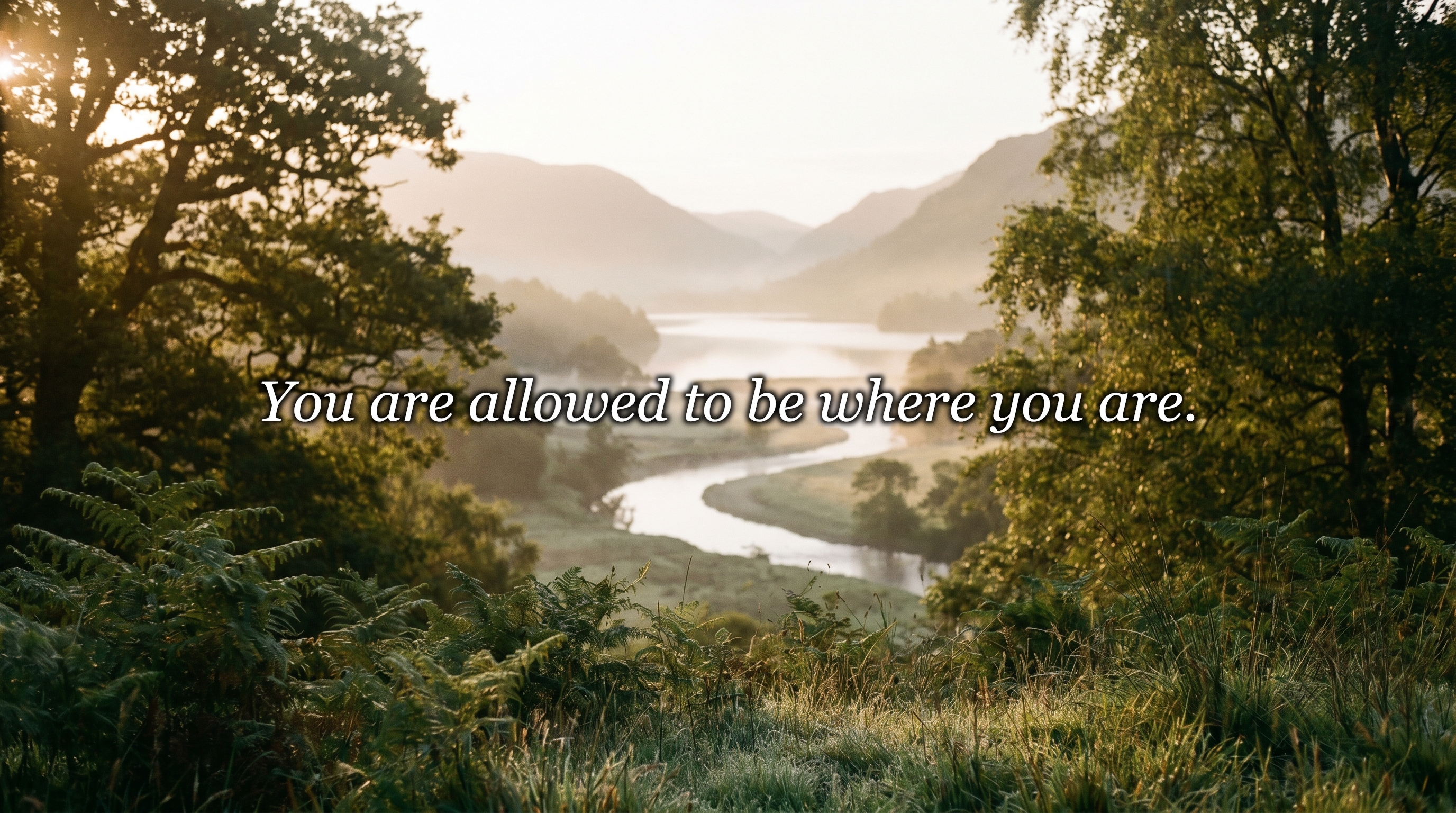 You are allowed to be where you are.
