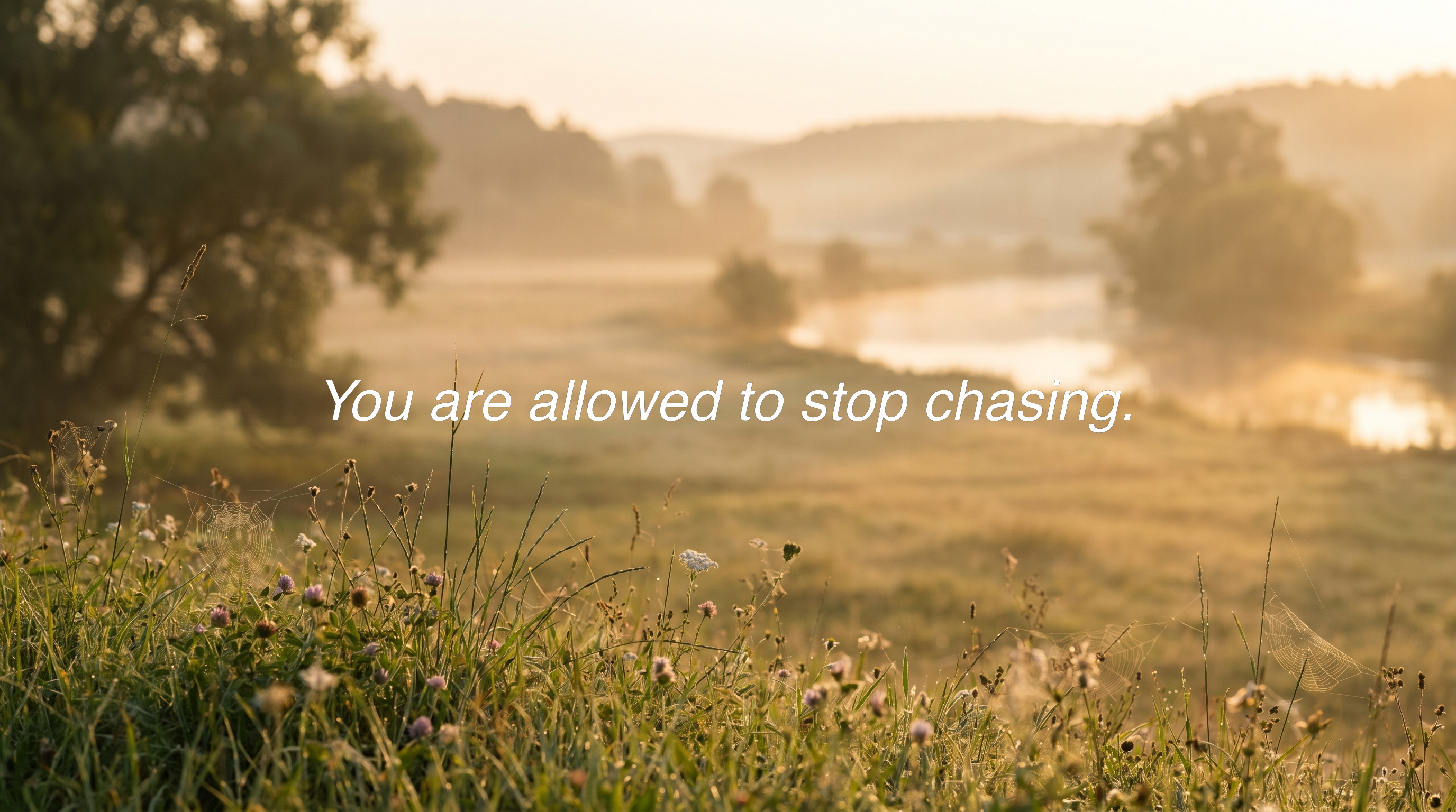 You are allowed to stop chasing.