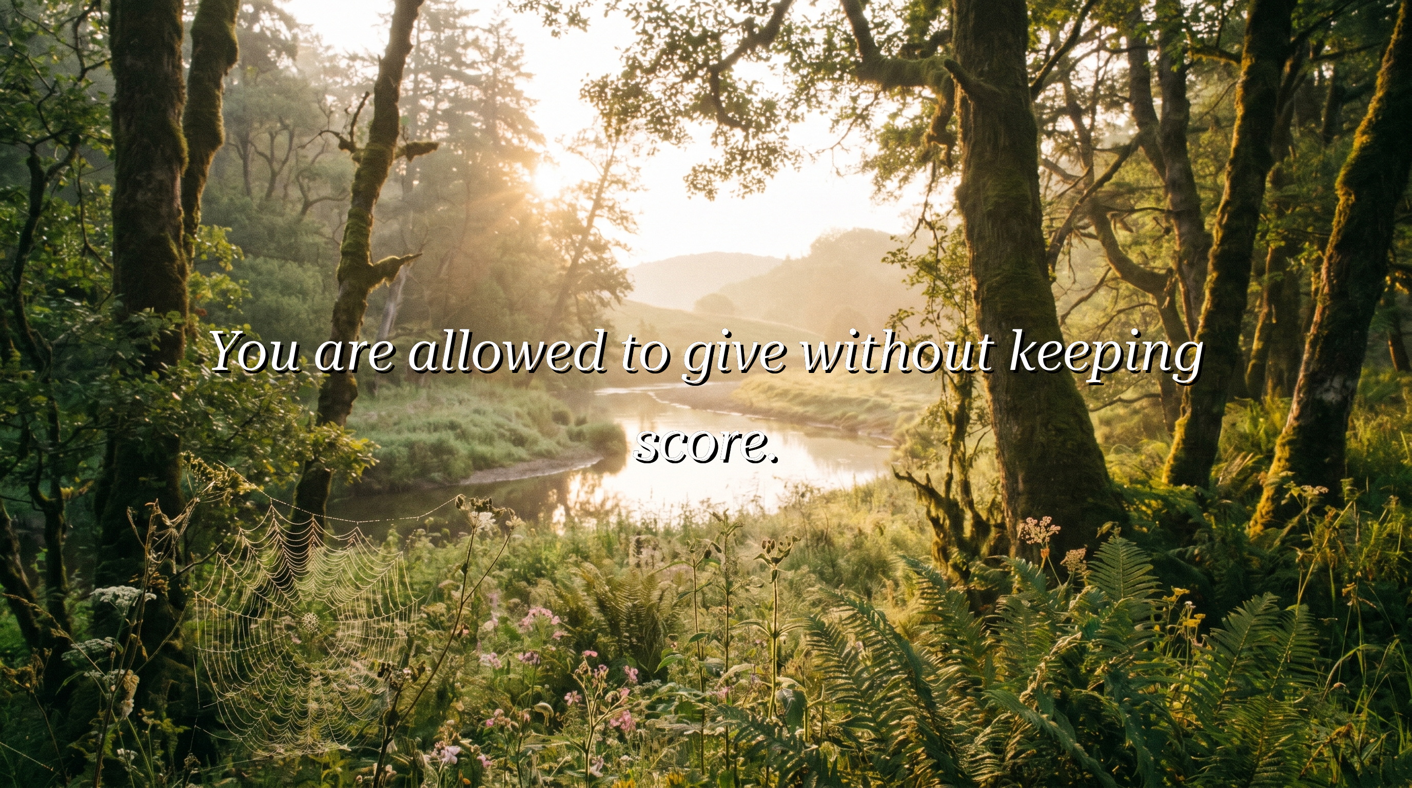 You are allowed to give without keeping score.