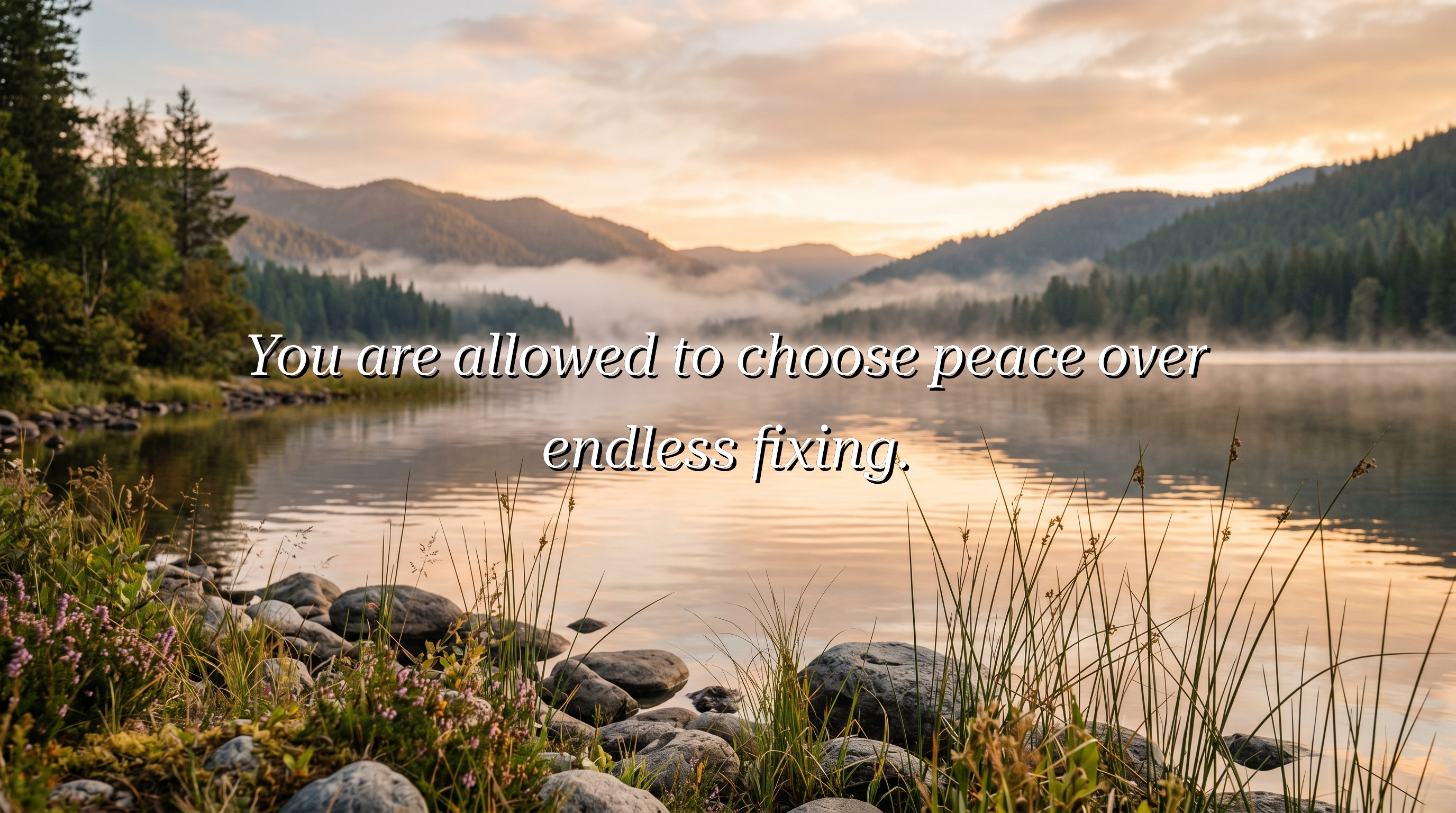 You are allowed to choose peace over endless fixing.