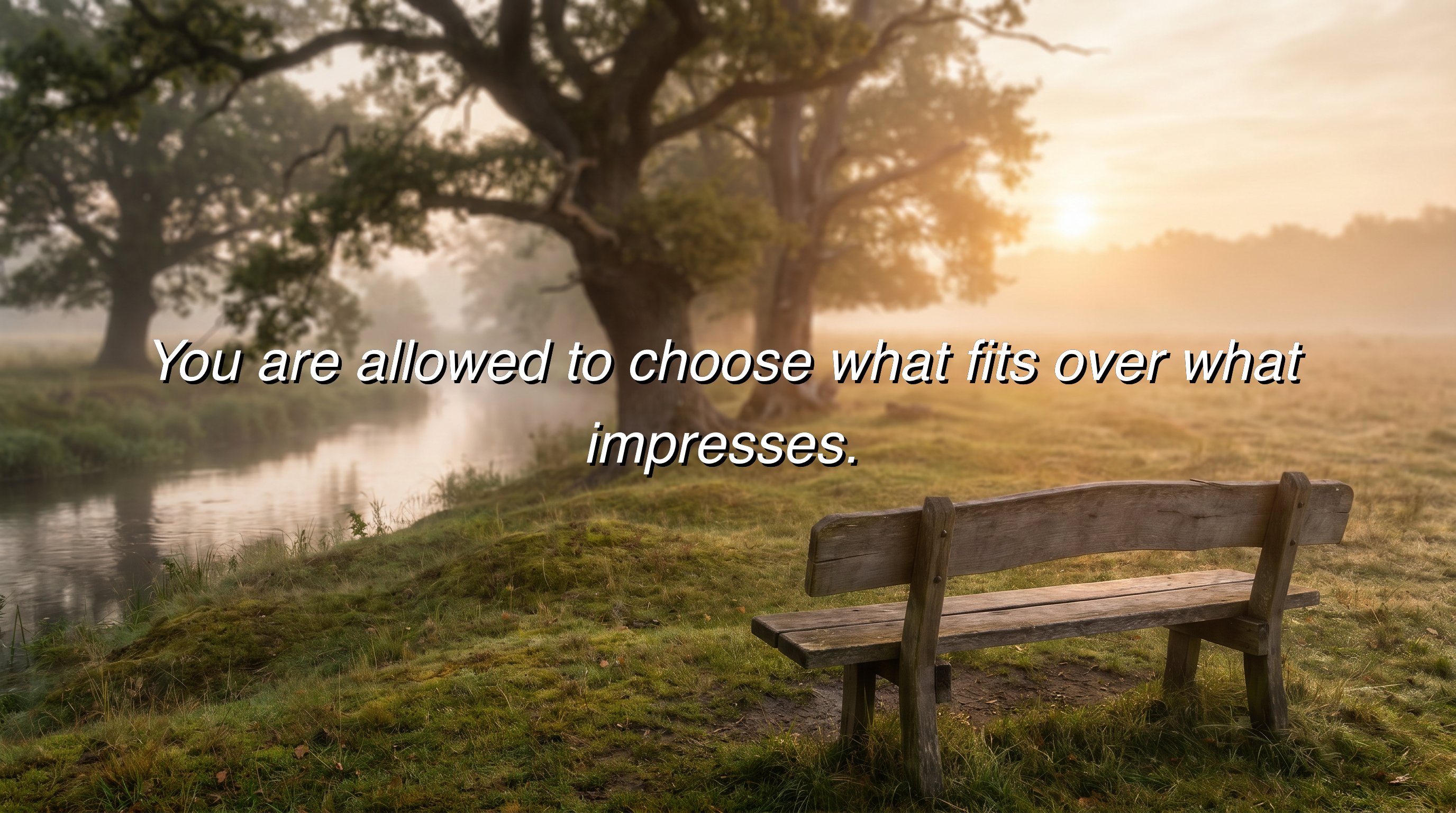 You are allowed to choose what fits over what impresses.