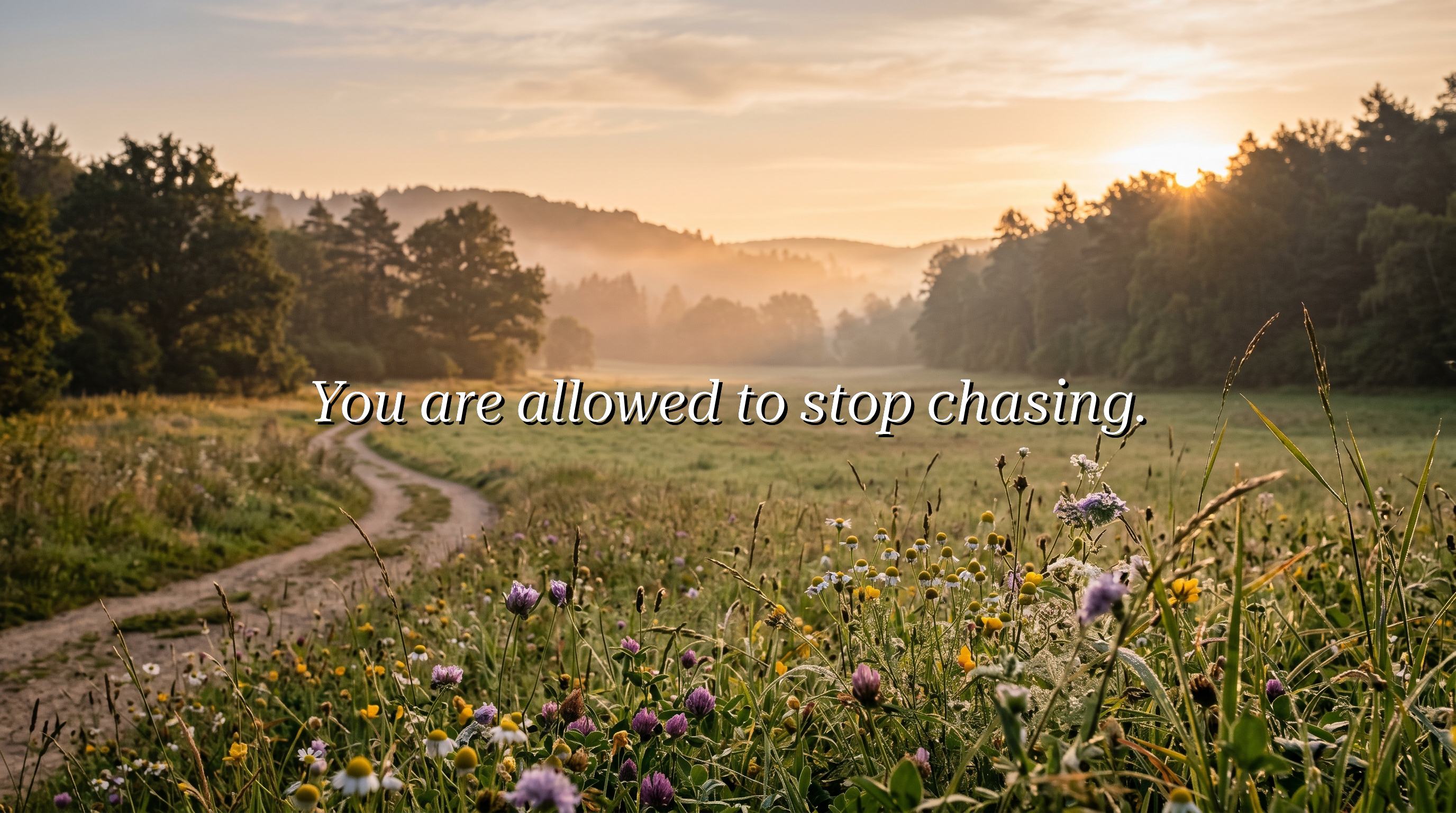You are allowed to stop chasing.