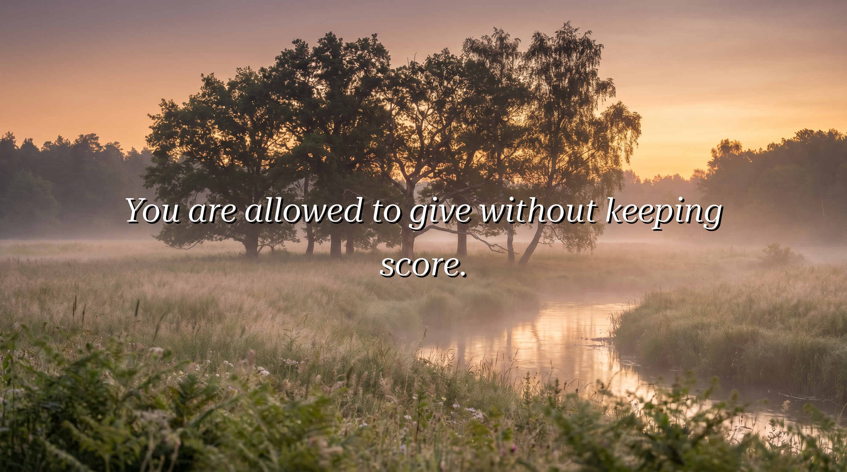 You are allowed to give without keeping score.