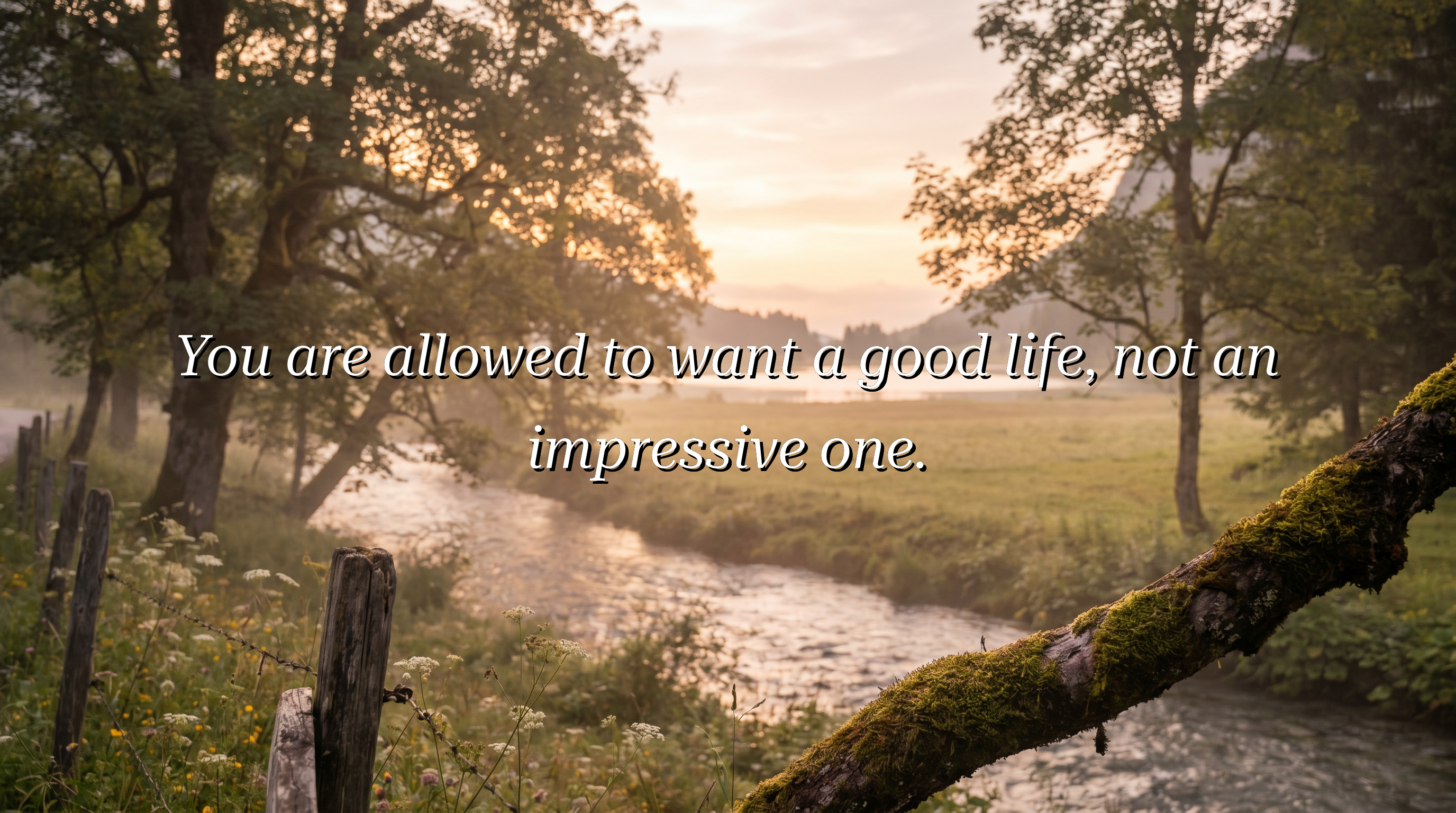 You are allowed to want a good life, not an impressive one.