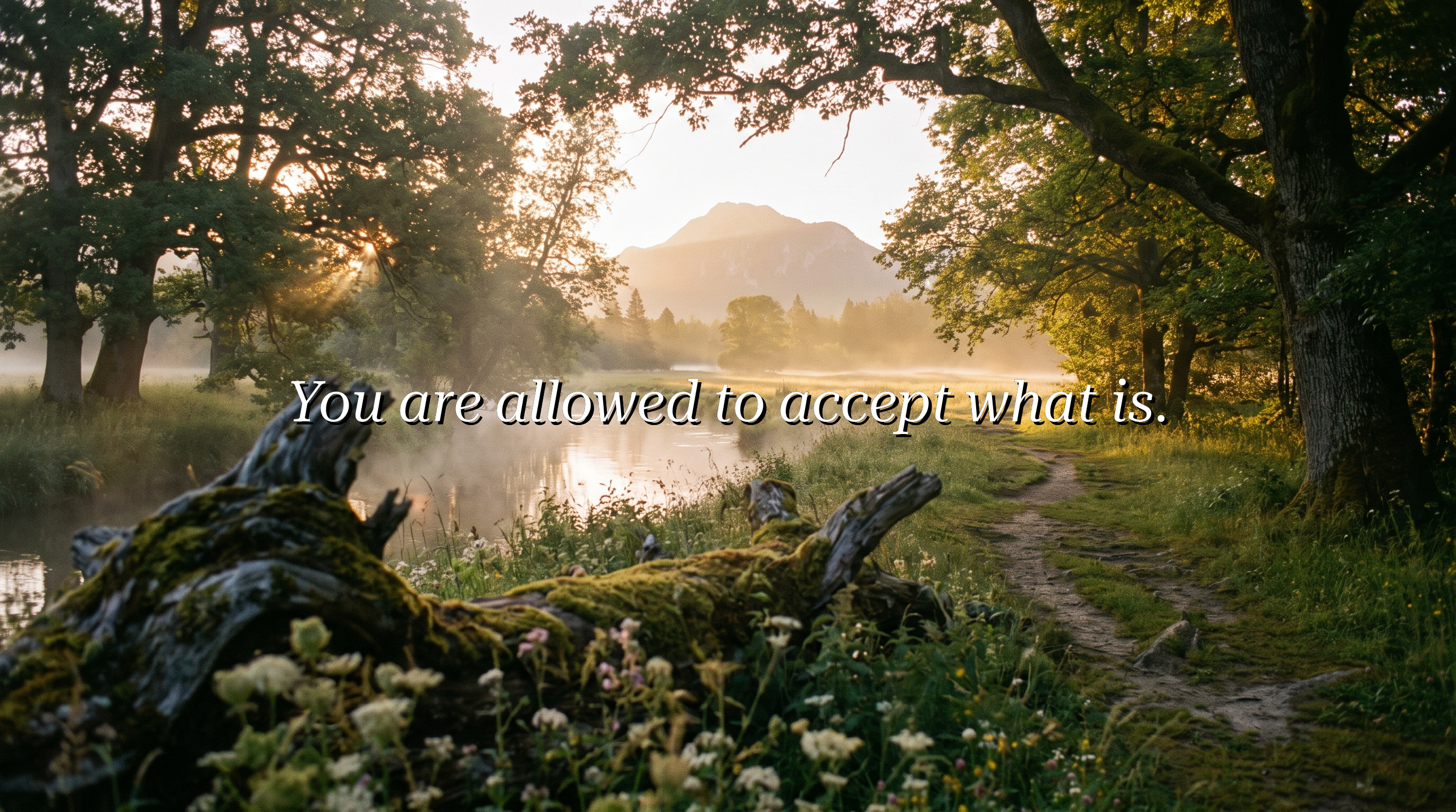 You are allowed to accept what is.