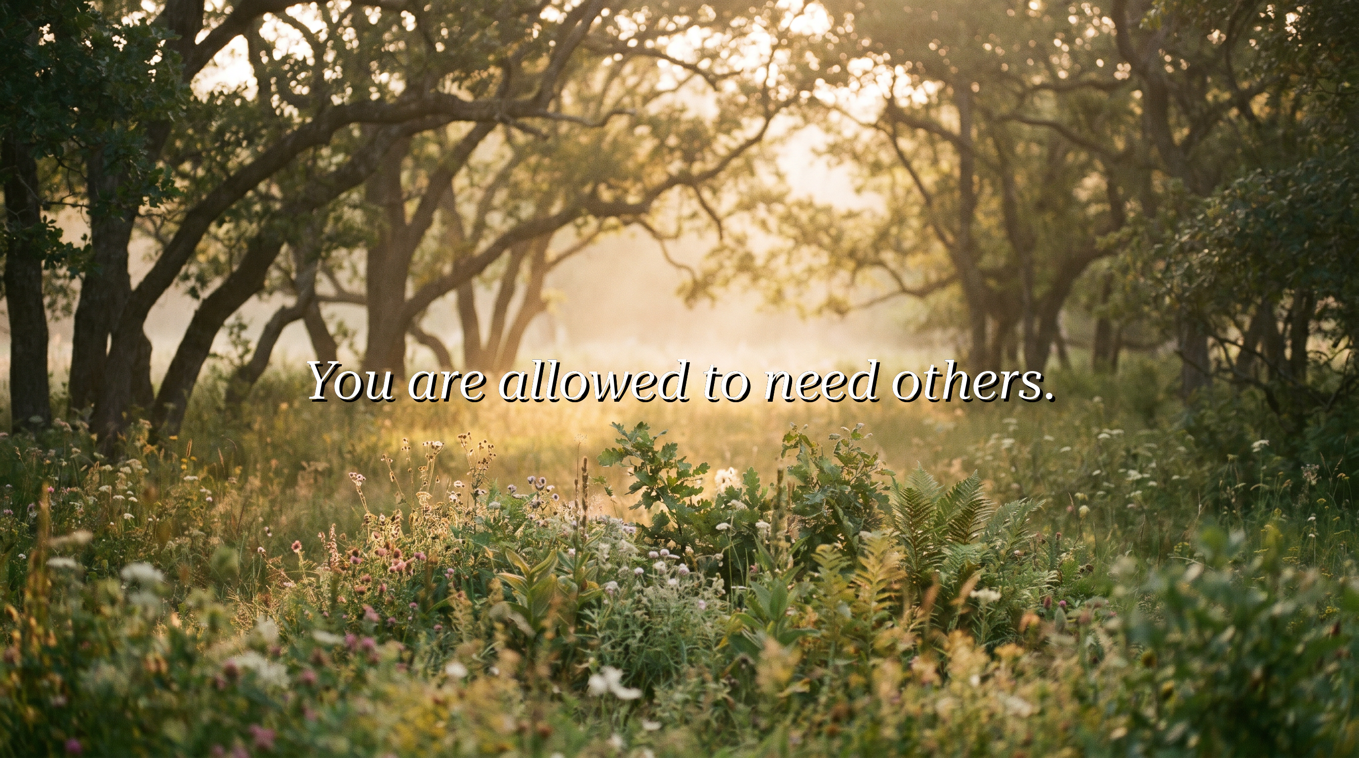 You are allowed to need others.