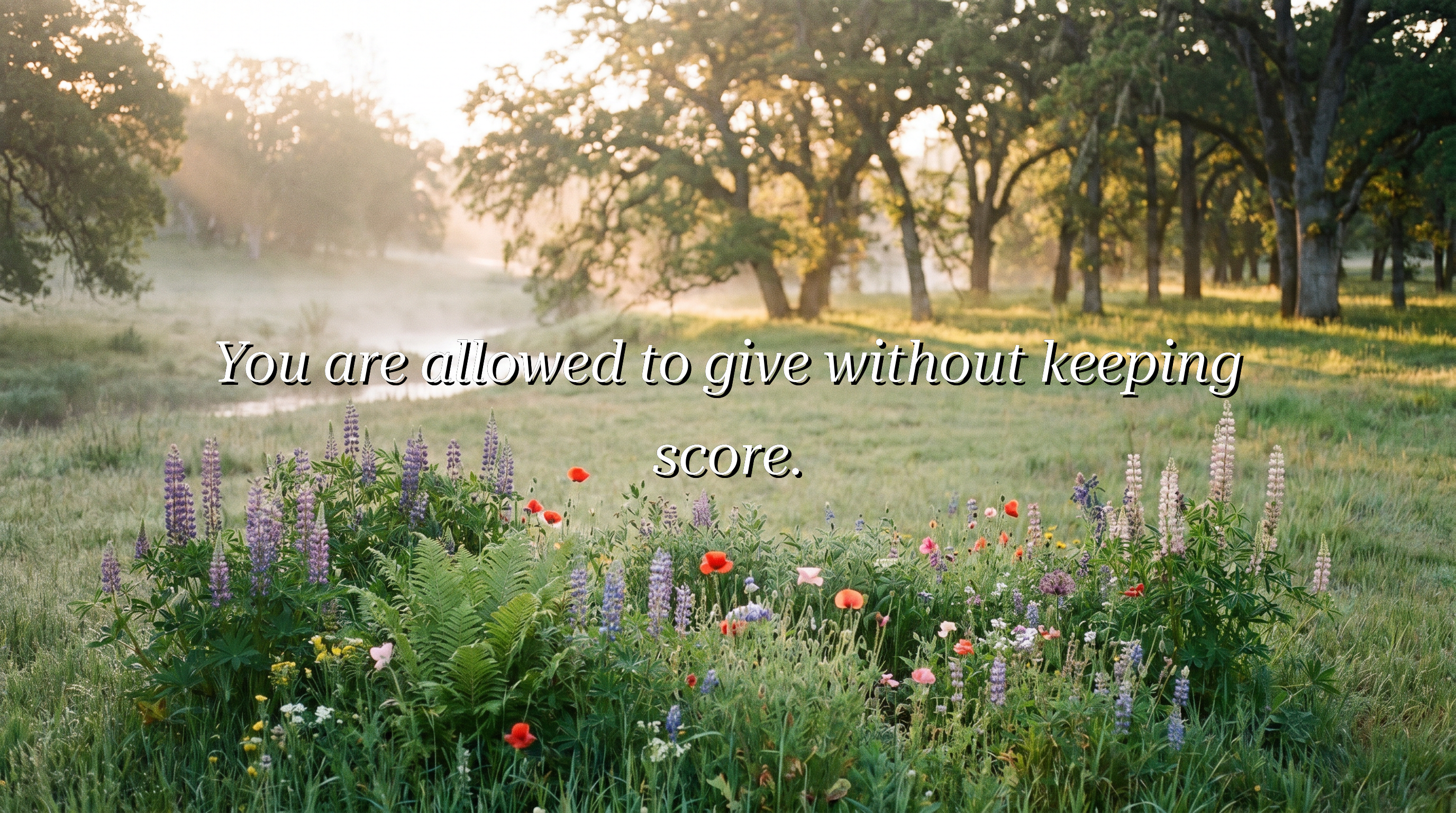 You are allowed to give without keeping score.