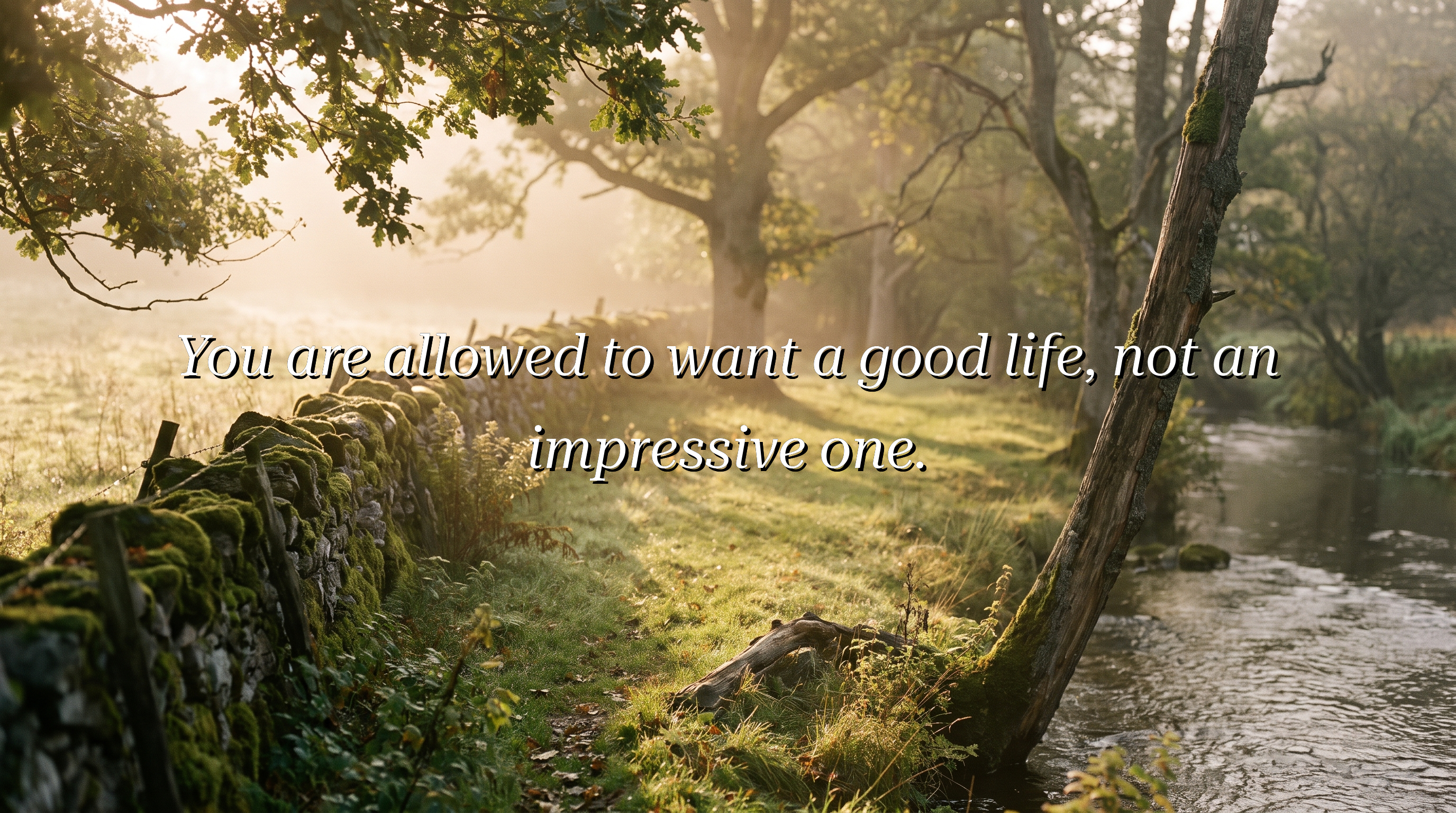 You are allowed to want a good life, not an impressive one.