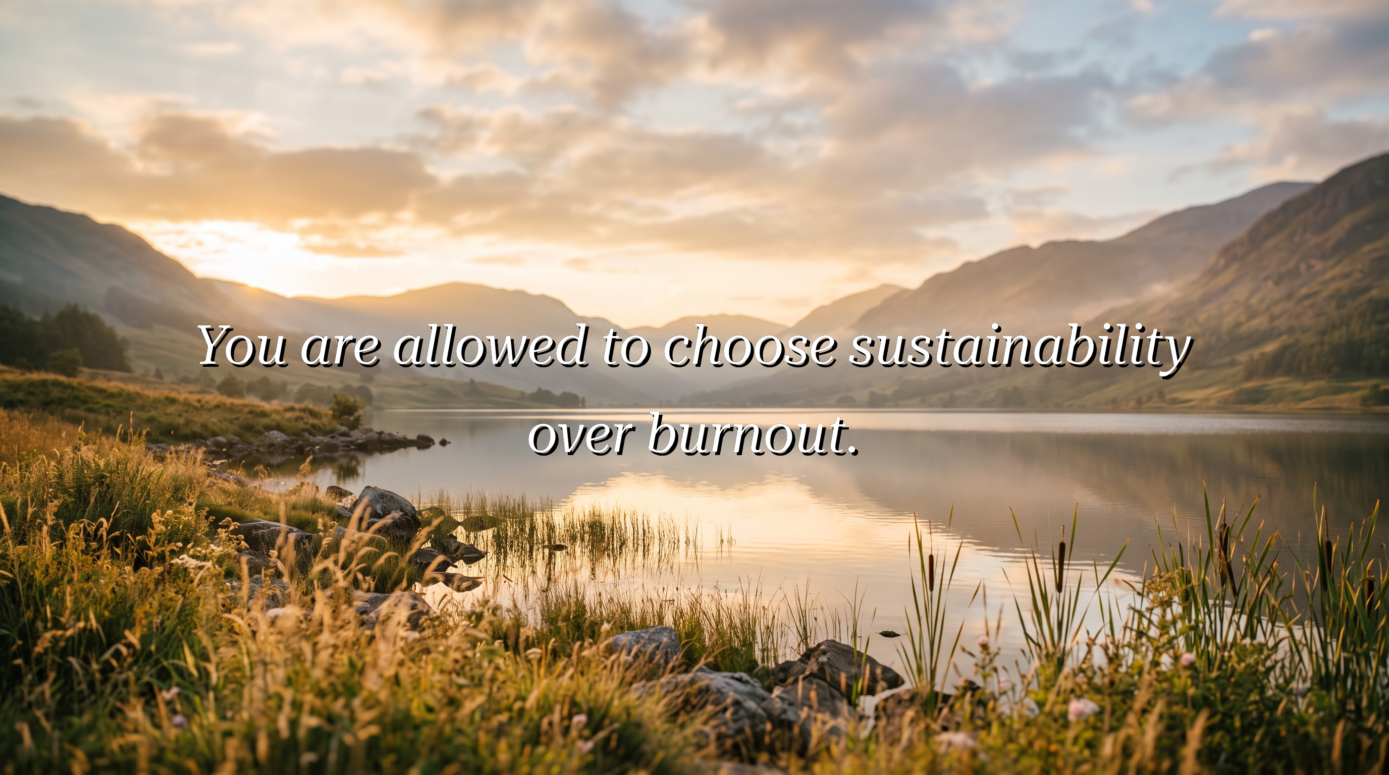 You are allowed to choose sustainability over burnout.