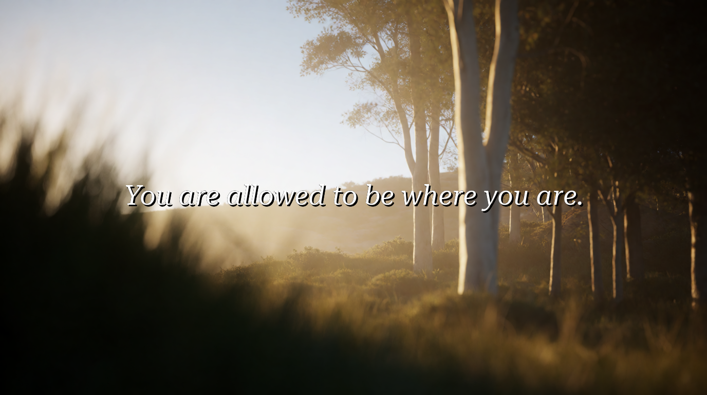 You are allowed to be where you are.