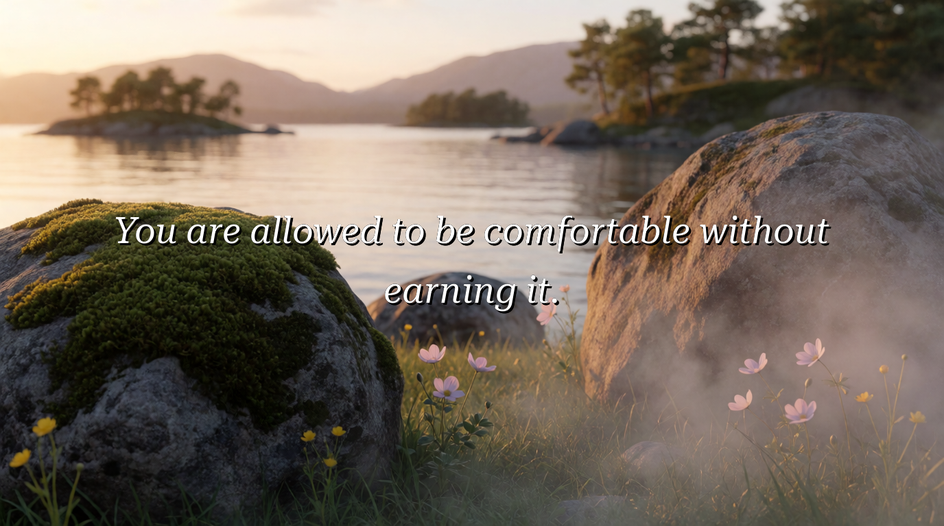 You are allowed to be comfortable without earning it.