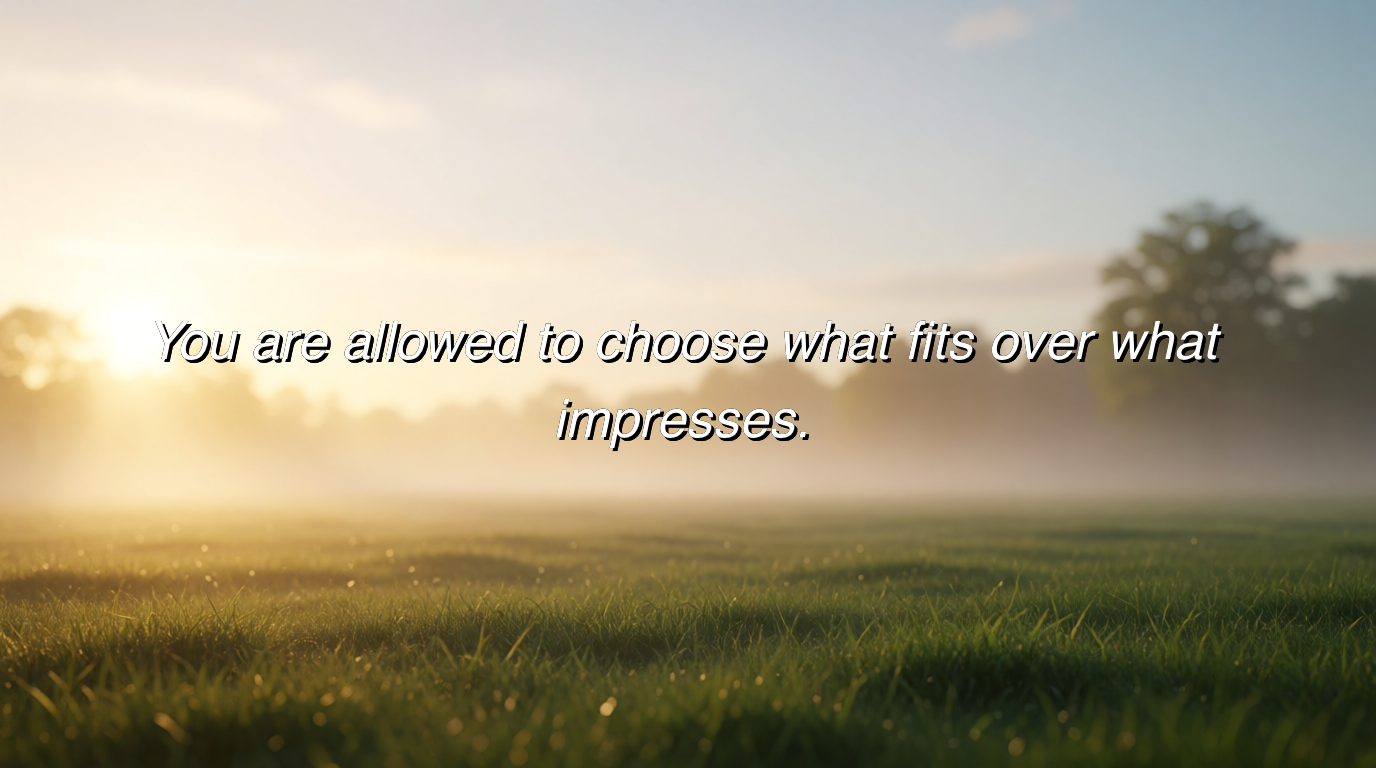 You are allowed to choose what fits over what impresses.