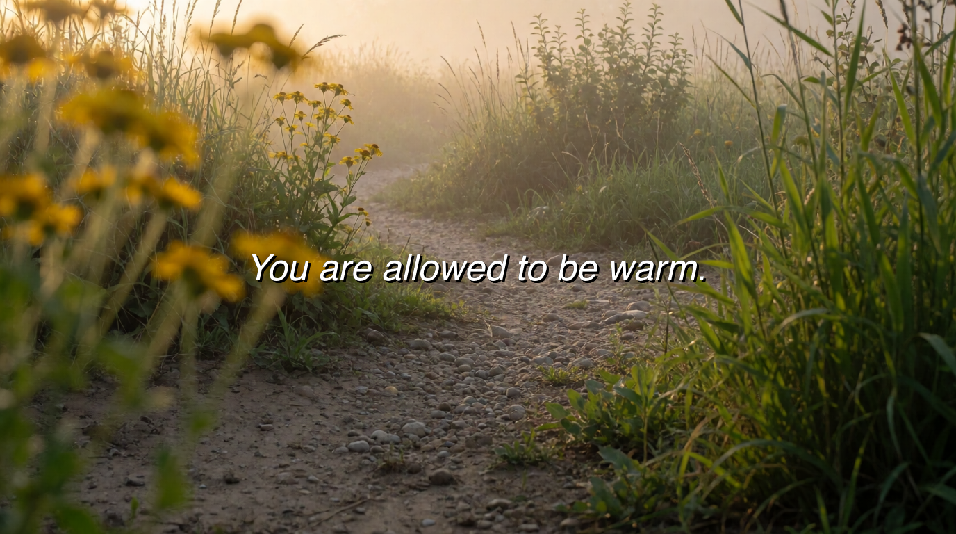 You are allowed to be warm.