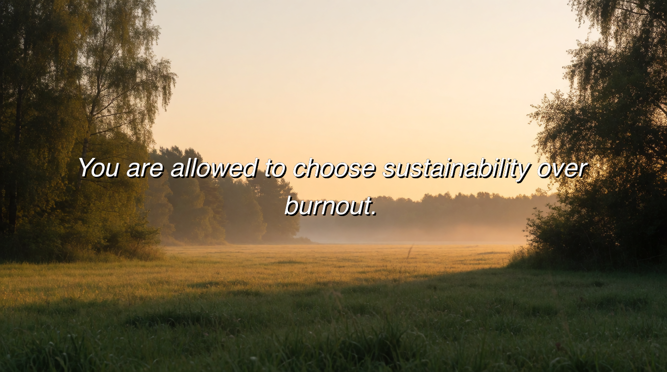 You are allowed to choose sustainability over burnout.